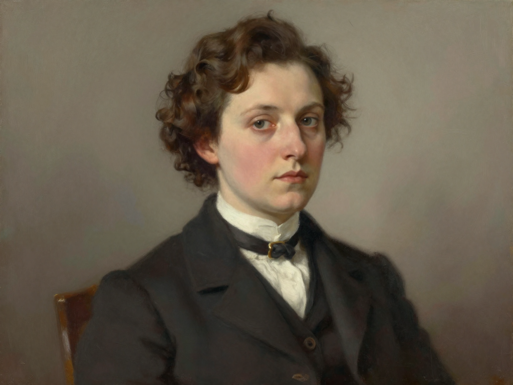 Original editorial portrait inspired by Melanie Klein.