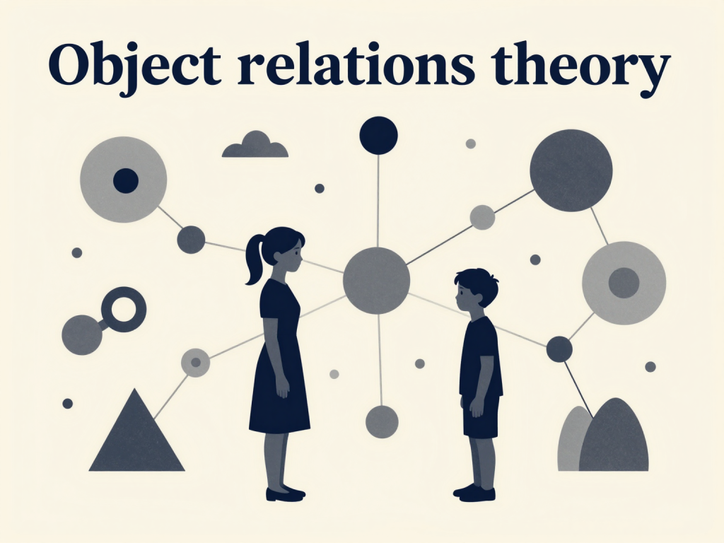 Editorial illustration representing object relations theory.