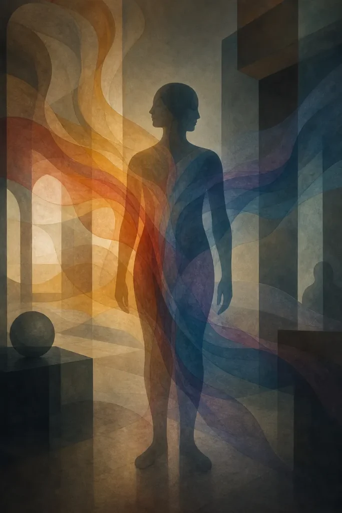 Abstract editorial illustration of libido as flowing psychic energy