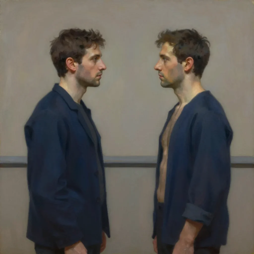 Two figures facing one another in reflective dialogue, illustrating mentalization